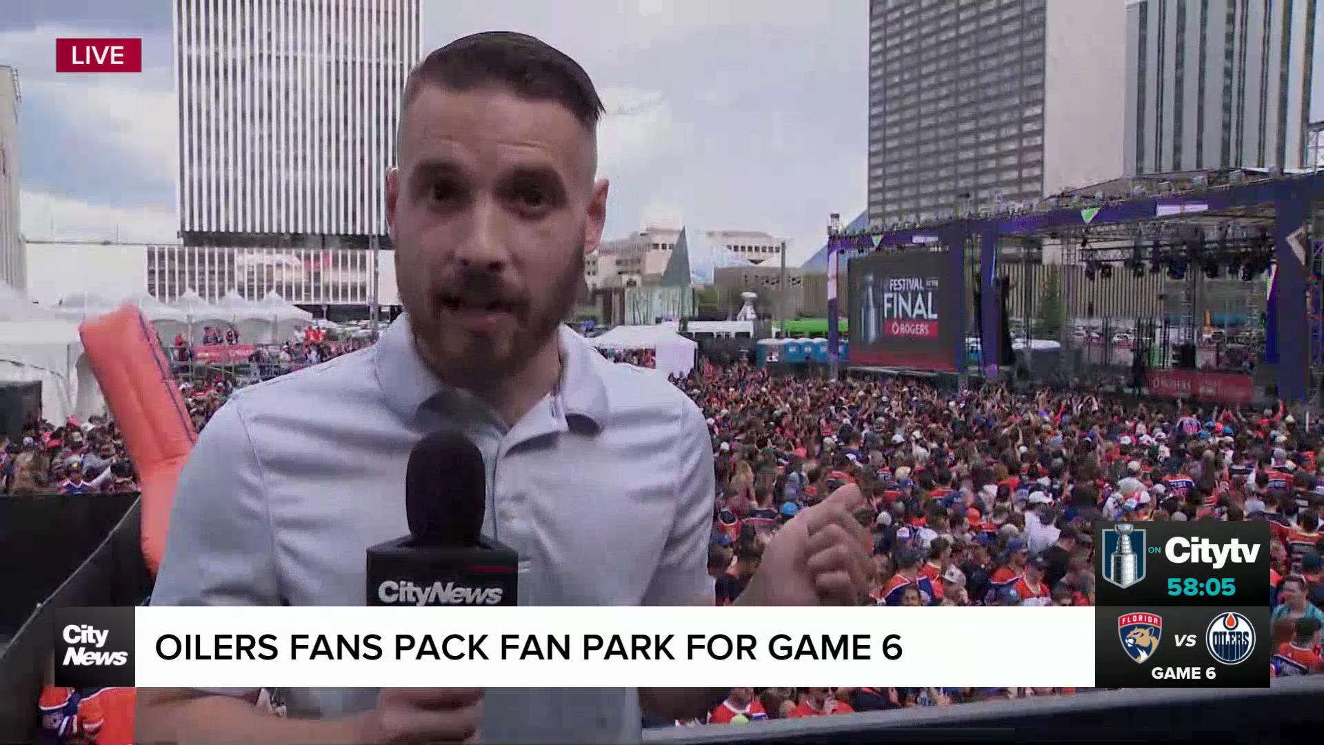 Oilers fans pack Fan Park ahead of Game 6