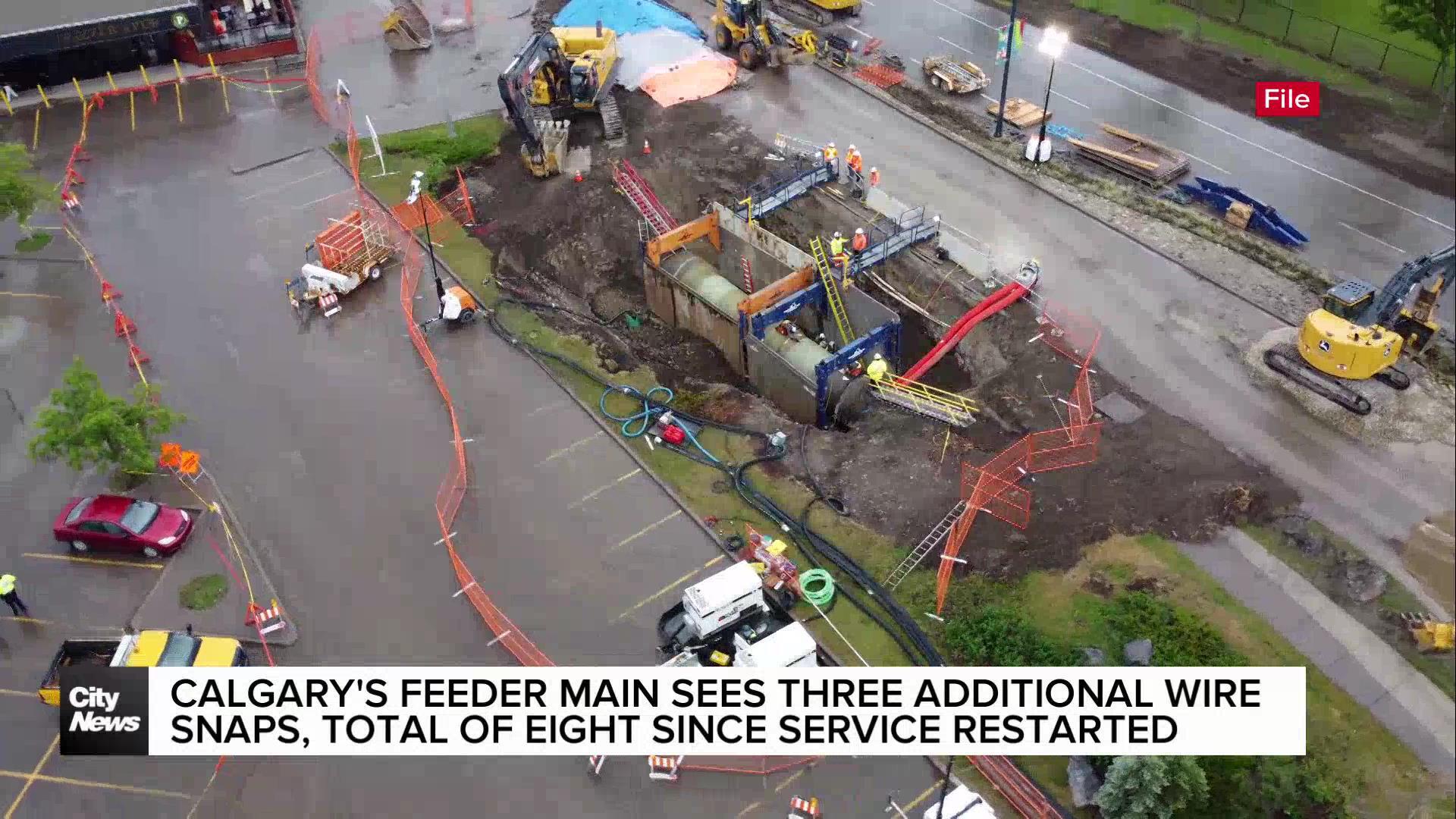 Calgary's feeder main sees three additional wire snaps