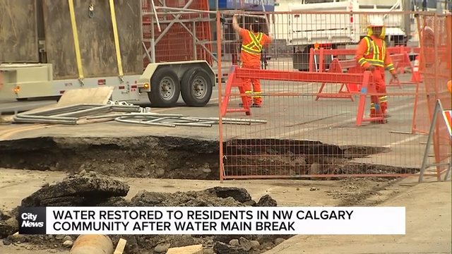 Water restored to residents in NW Calgary community after water main break