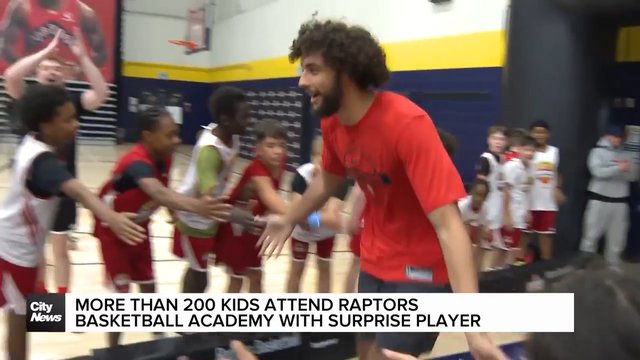 More than 200 kids attend Raptors basketball Academy with surprise player appearance