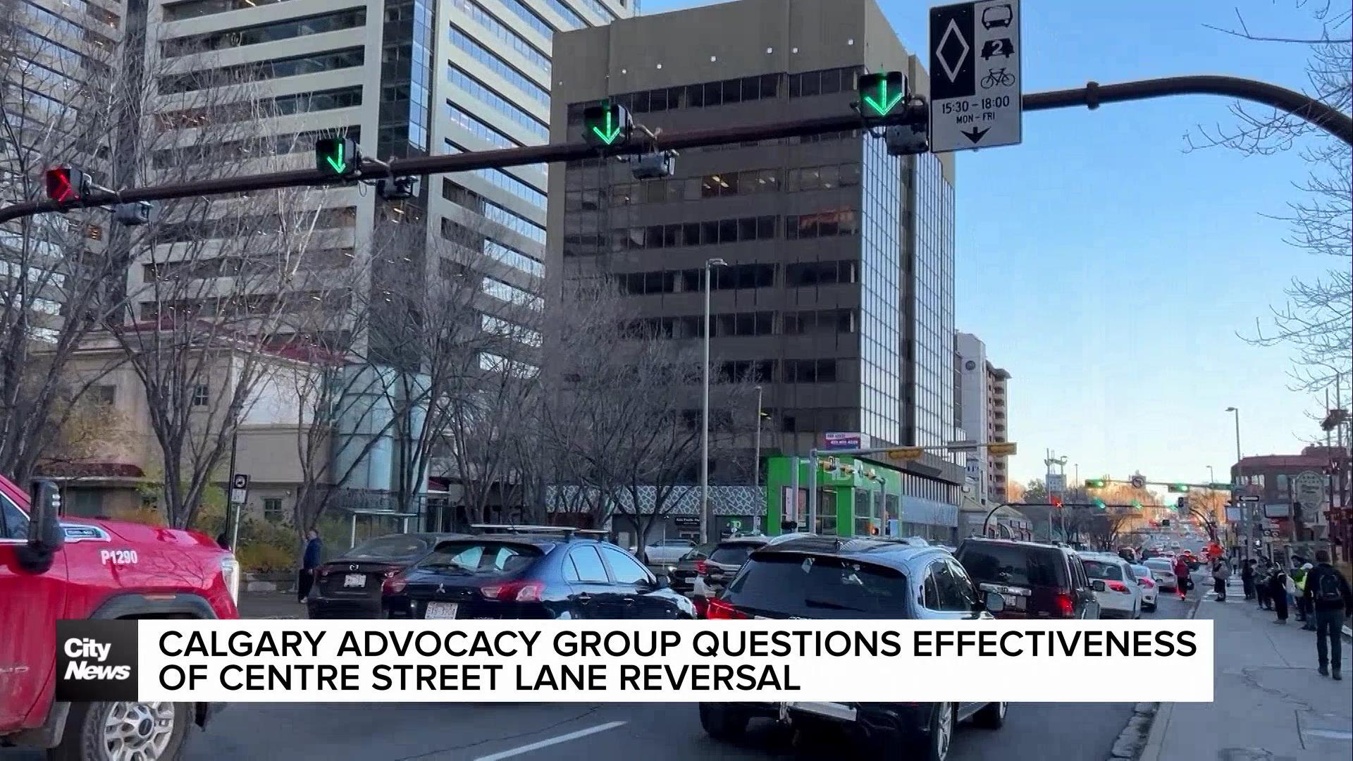 Calgary advocacy group questions effectiveness of Centre Street lane reversal