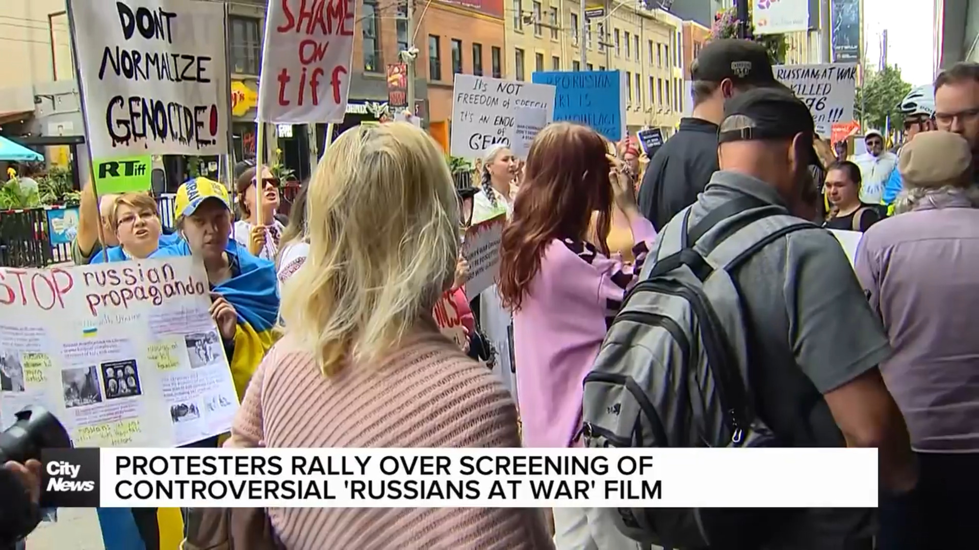 Protests erupt in Toronto over TIFF decision to resume screening of 'Russians at War'