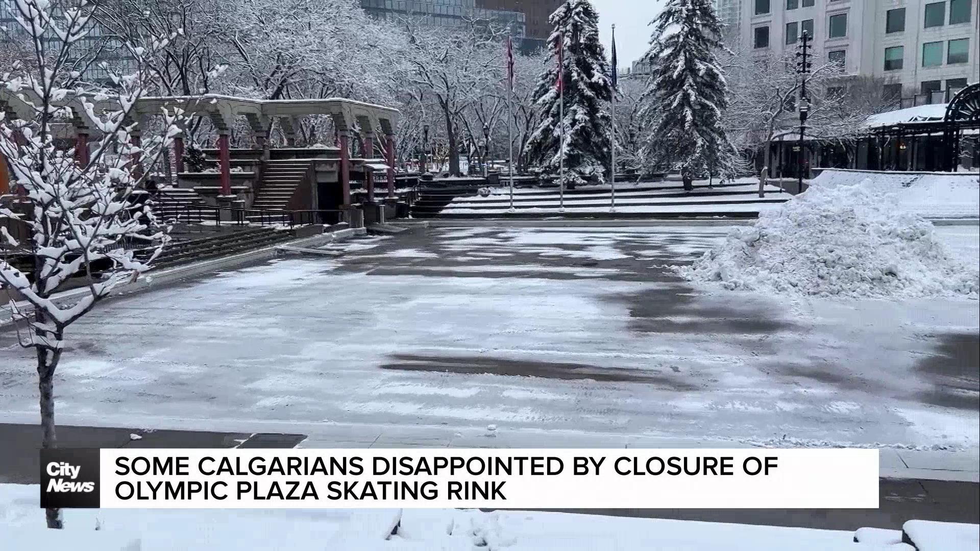 Some Calgarians disappointed by closure of Olympic Plaza skating rink