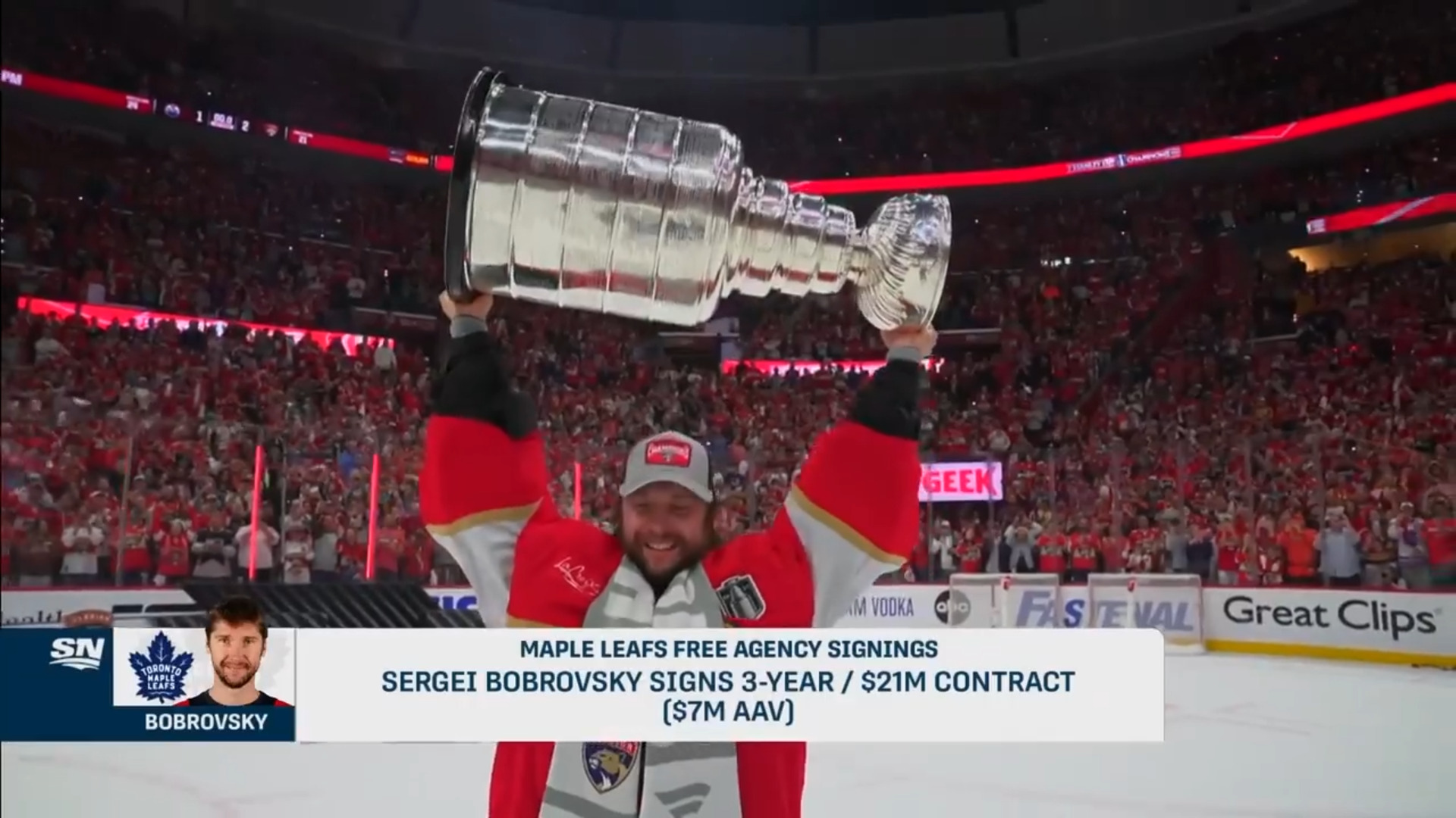 Bobrovsky signing headlines Maple Leafs’ wild free agency, trade day