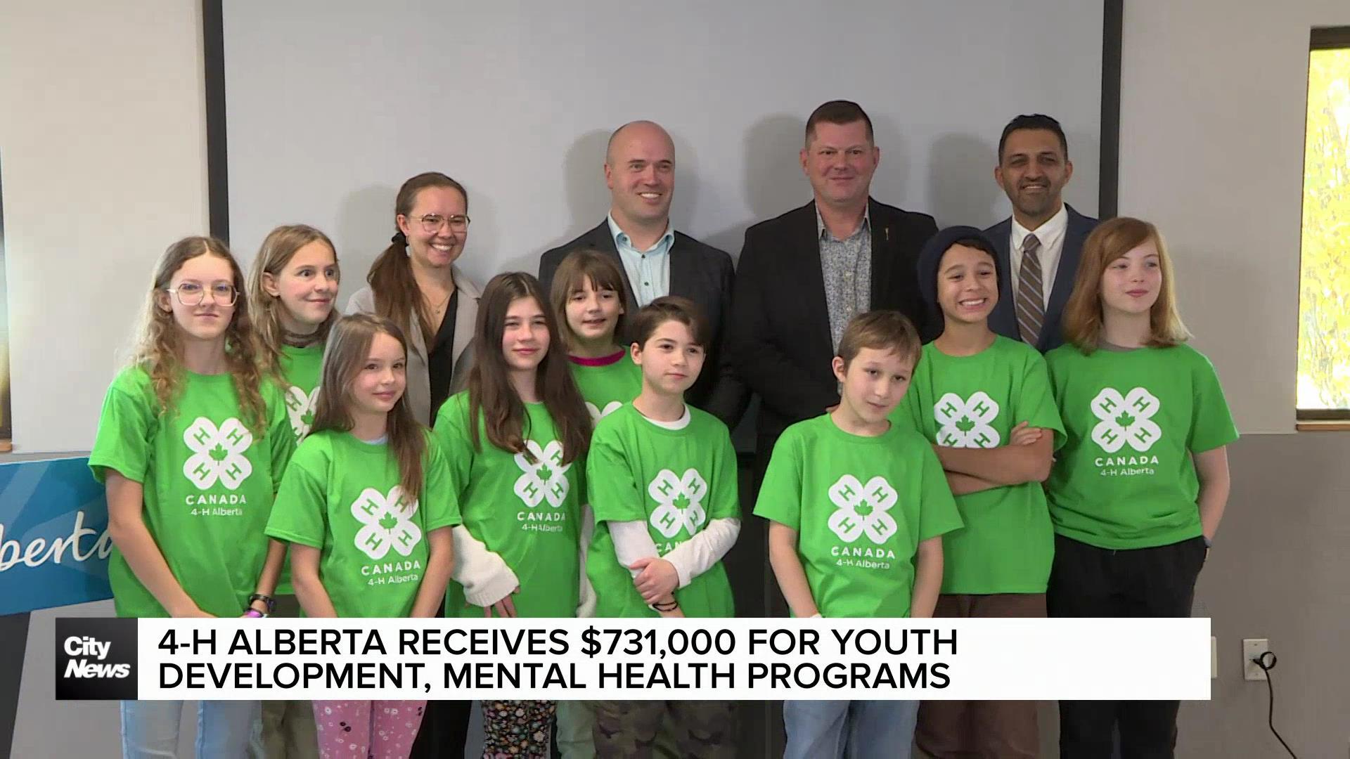 4-H Alberta receives $731,000 for youth development, mental health programs