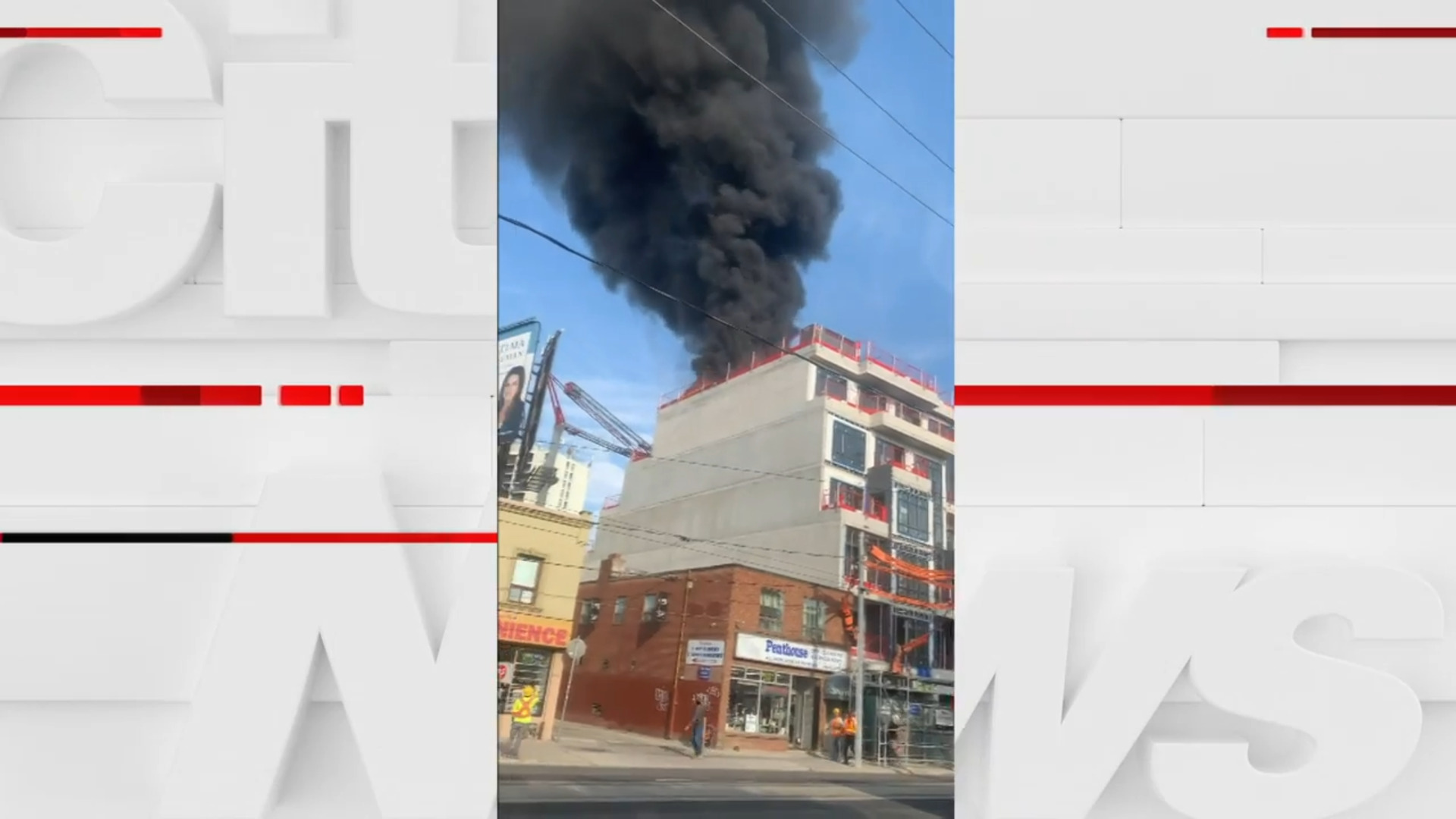 2-alarm fire at building under construction on Broadview Ave.