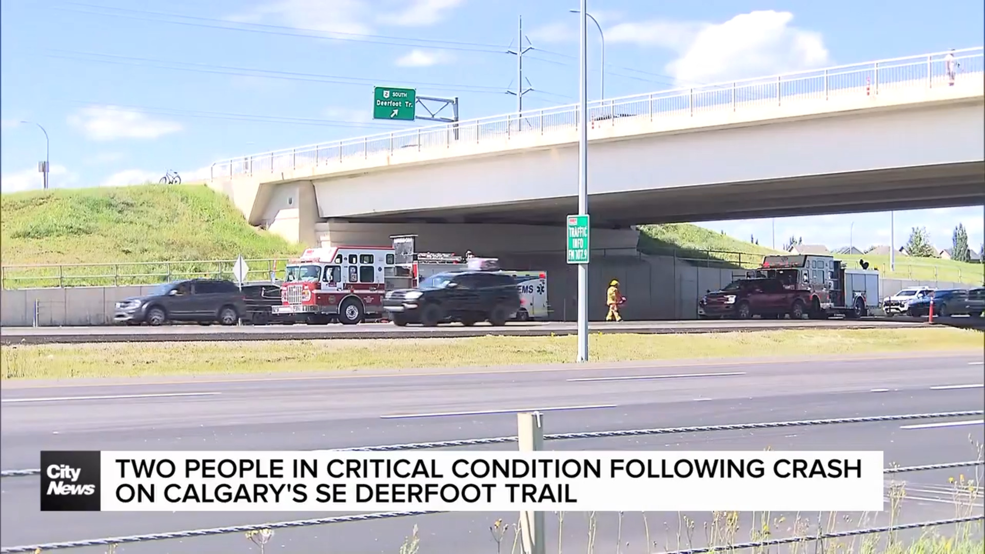 Two people in critical condition following crash on Calgary's Deerfoot