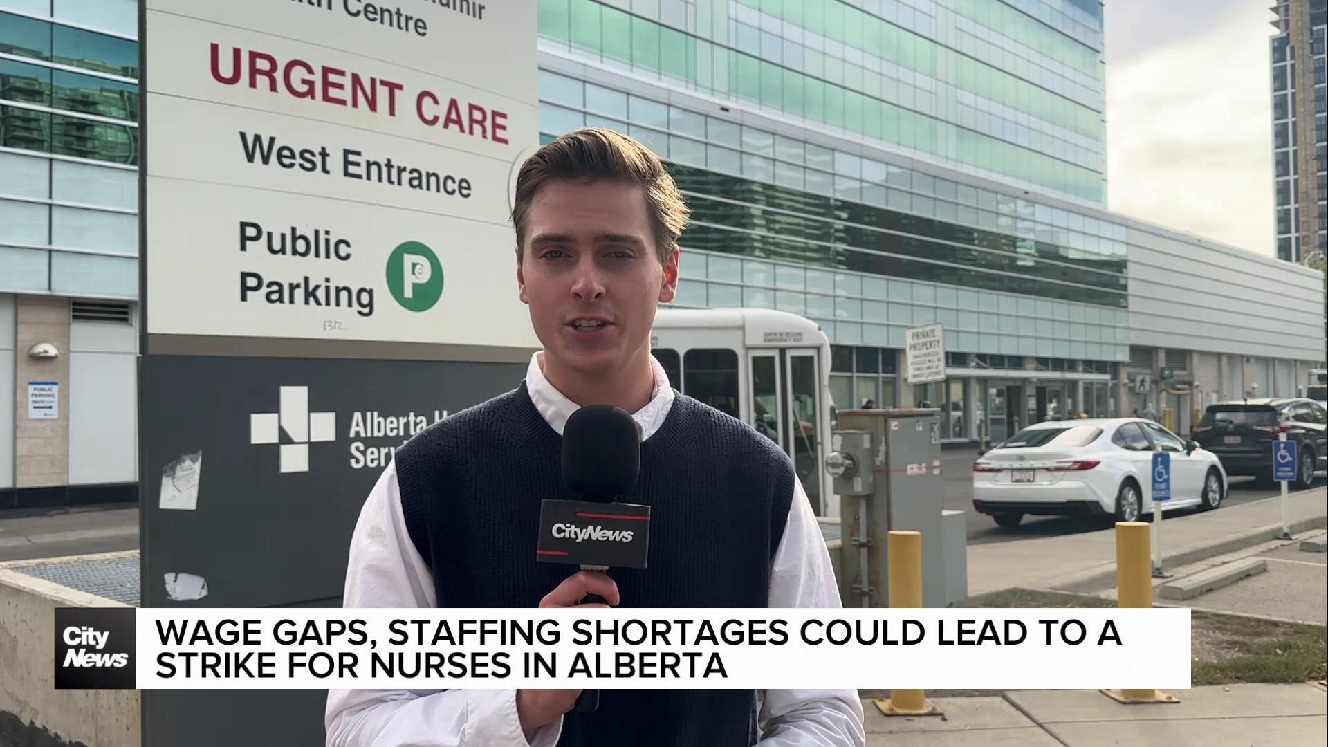 Wage gaps, staffing shortages could lead to a strike for nurses in Alberta