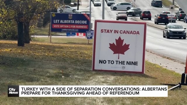 Turkey with a side of separation conversations: Albertans prepare for Thanksgiving ahead of referendum