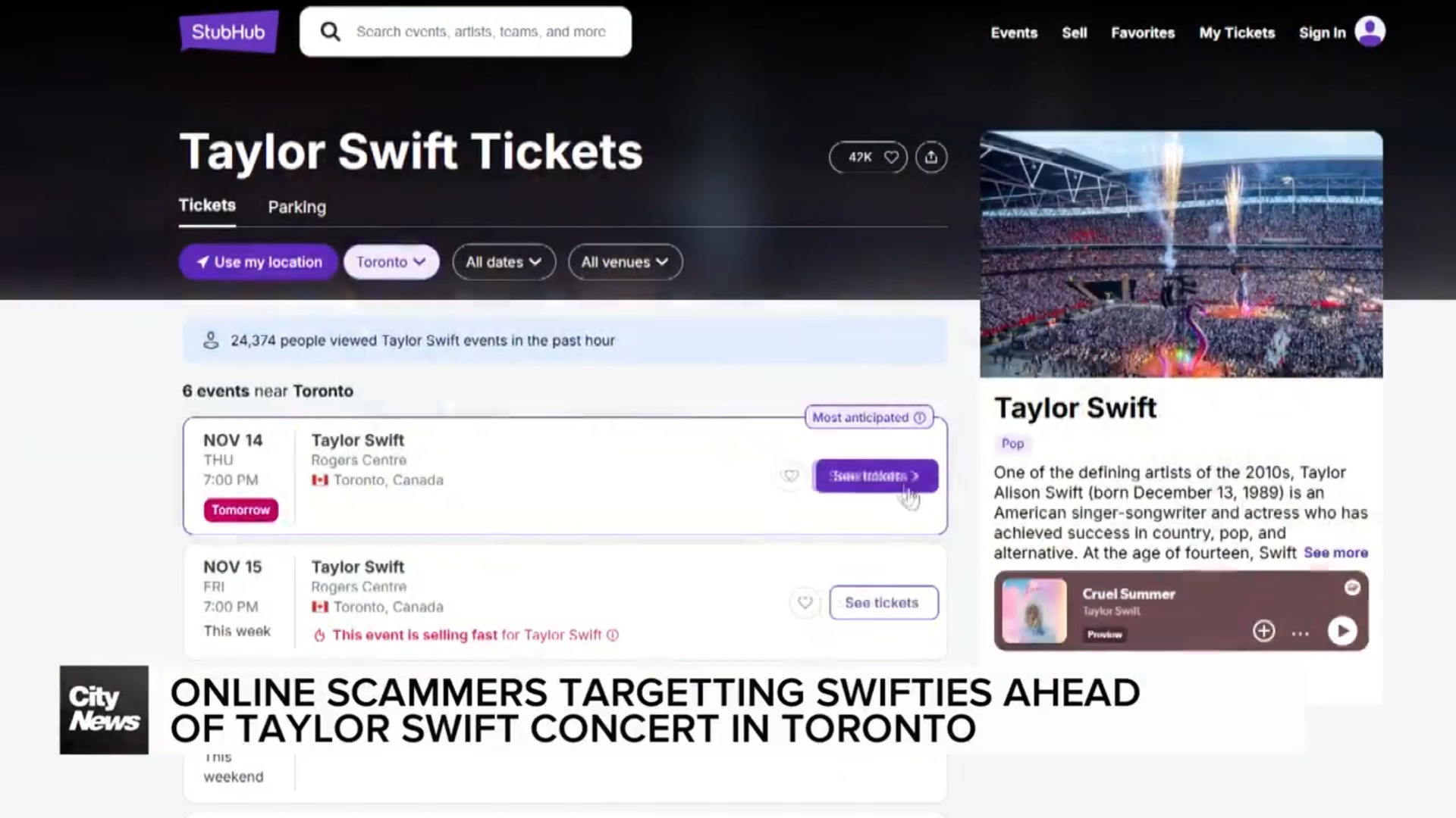 How to avoid getting scammed when buying Taylor Swift tickets