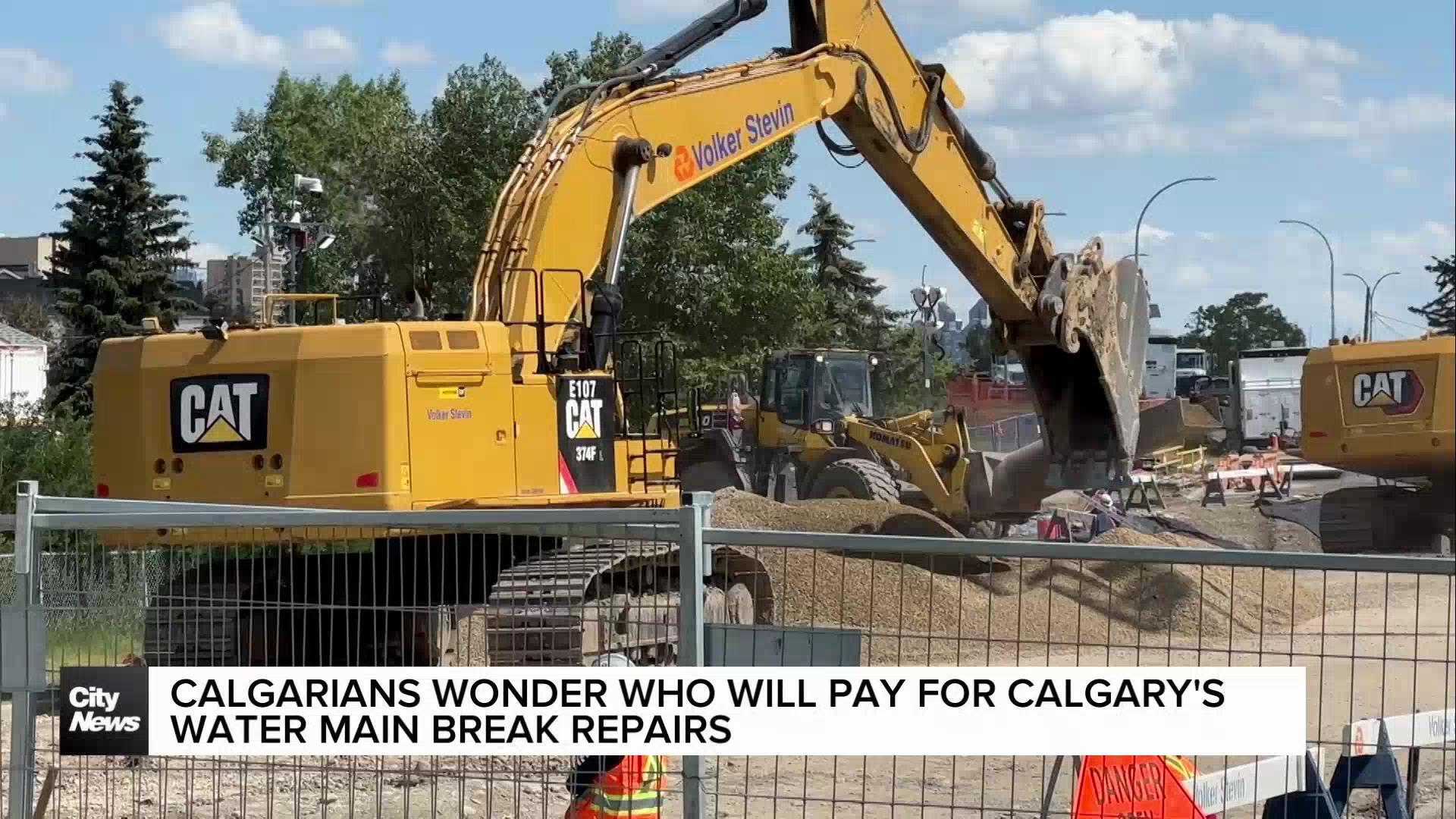 Calgarians wonder who will pay for Calgary's water main break repairs