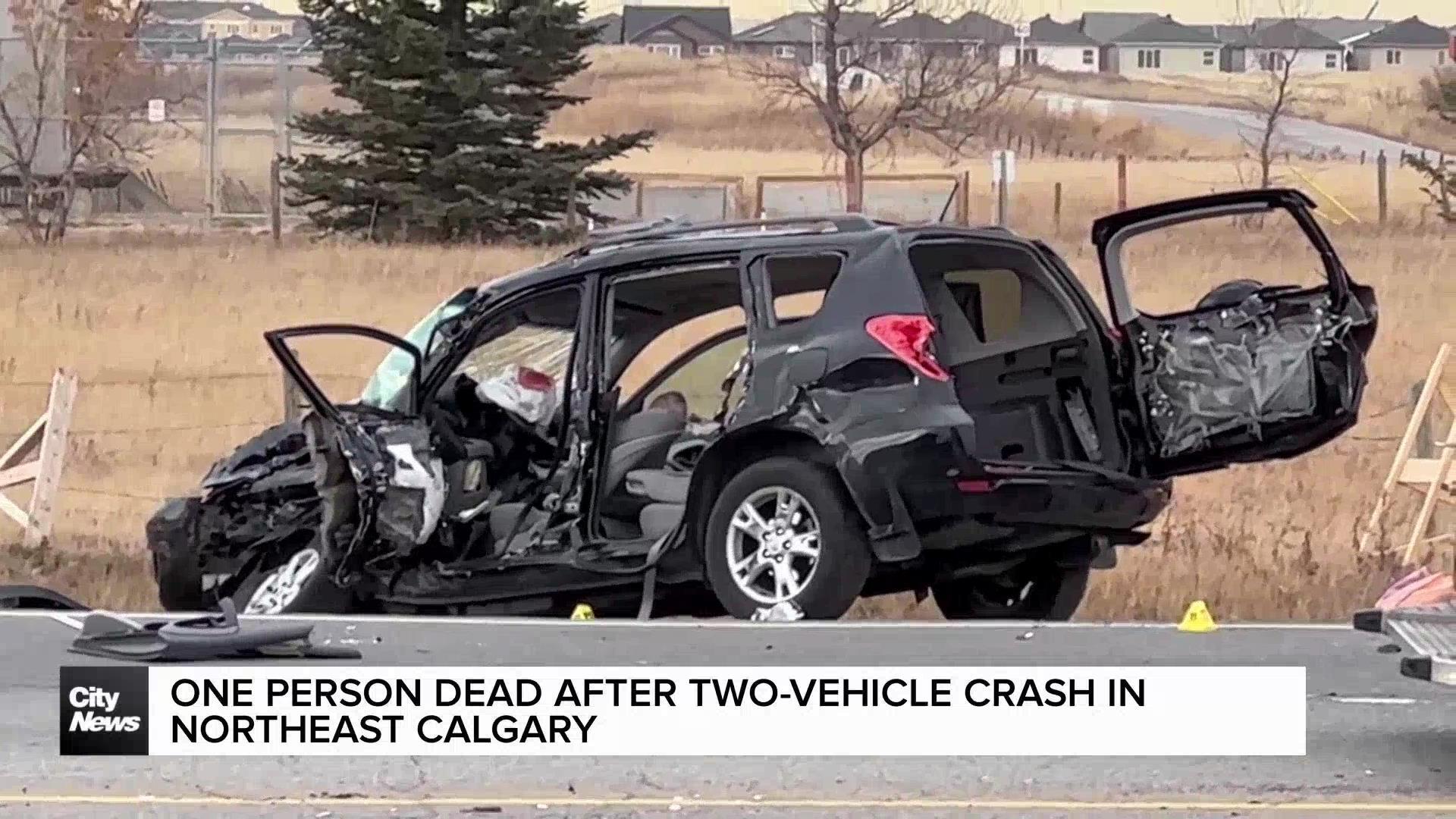 One dead after two-vehicle crash in NE Calgary