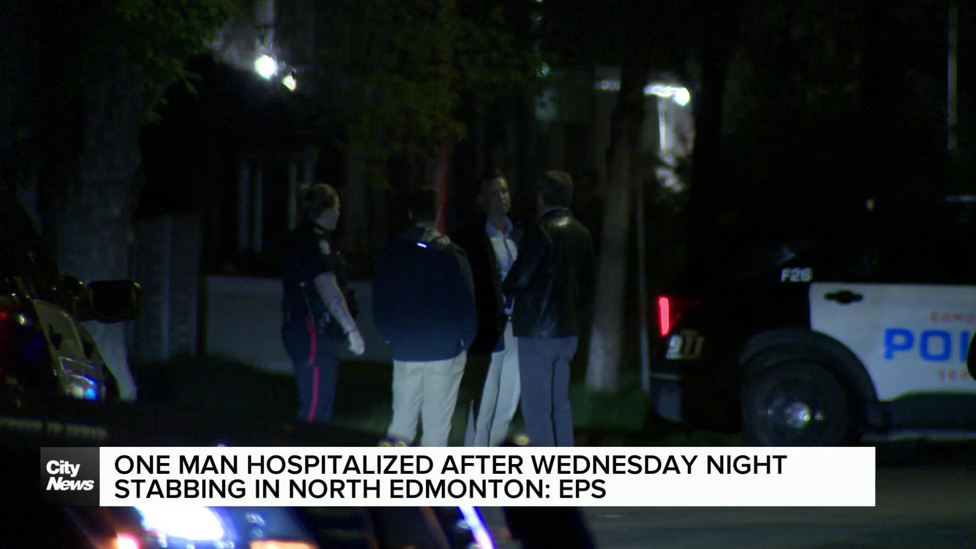 One man stabbed in north Edmonton Wednesday evening