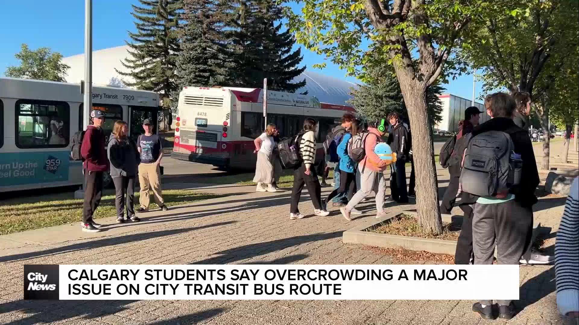 Calgary students say overcrowding a major issue on city transit bus route