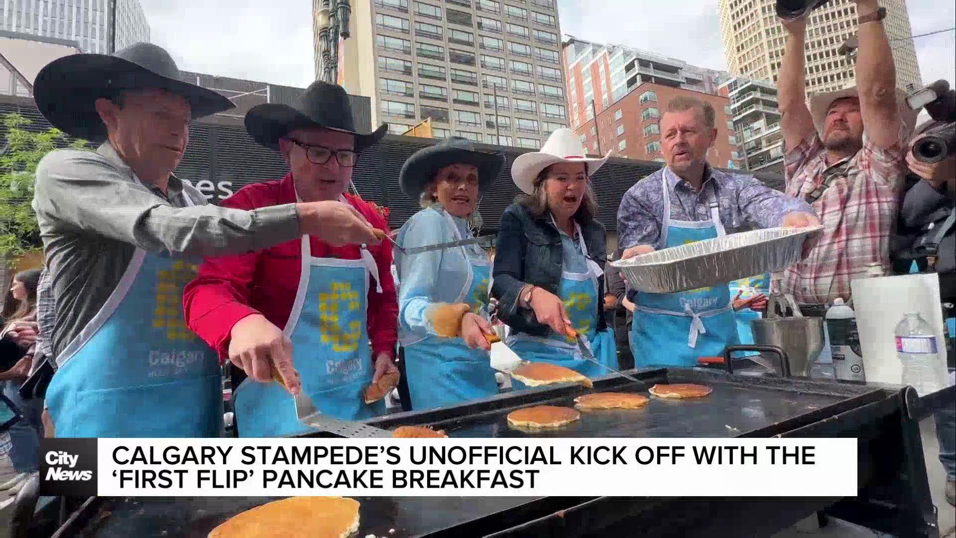 Calgary Stampede’s unofficial kick off with the ‘First Flip’ pancake breakfast