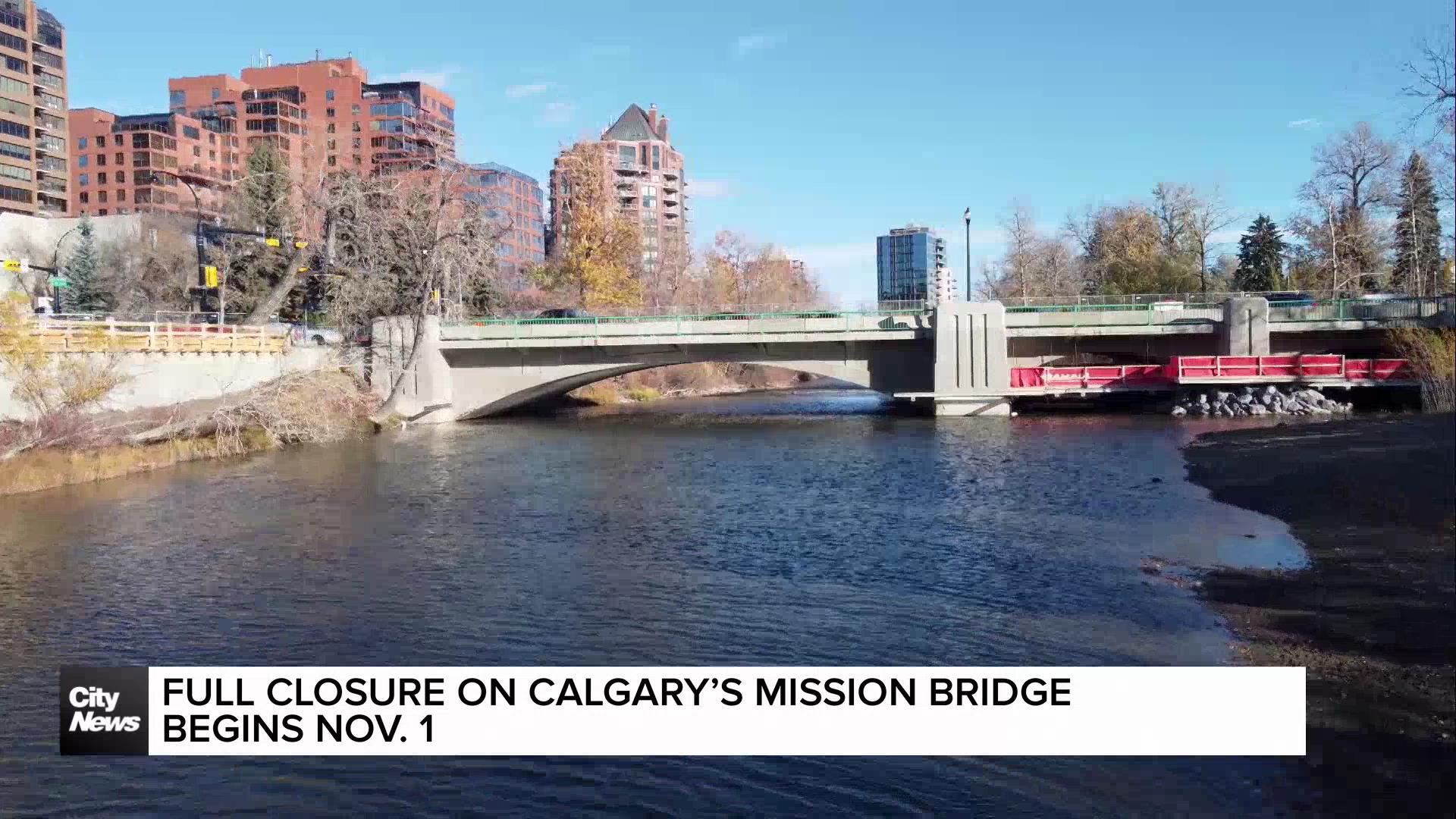 Full closure on Calgary’s Mission Bridge begins in November