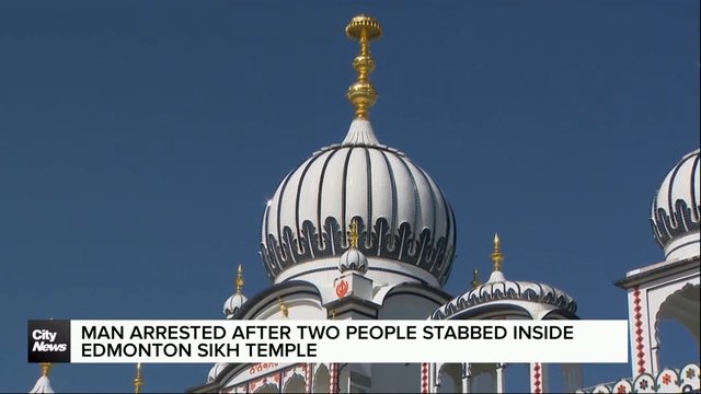 Man arrested after stabbing two people inside Edmonton Sikh temple