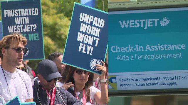 WestJet cabin crew strike begins, grounding planes and scuttling long weekend travel