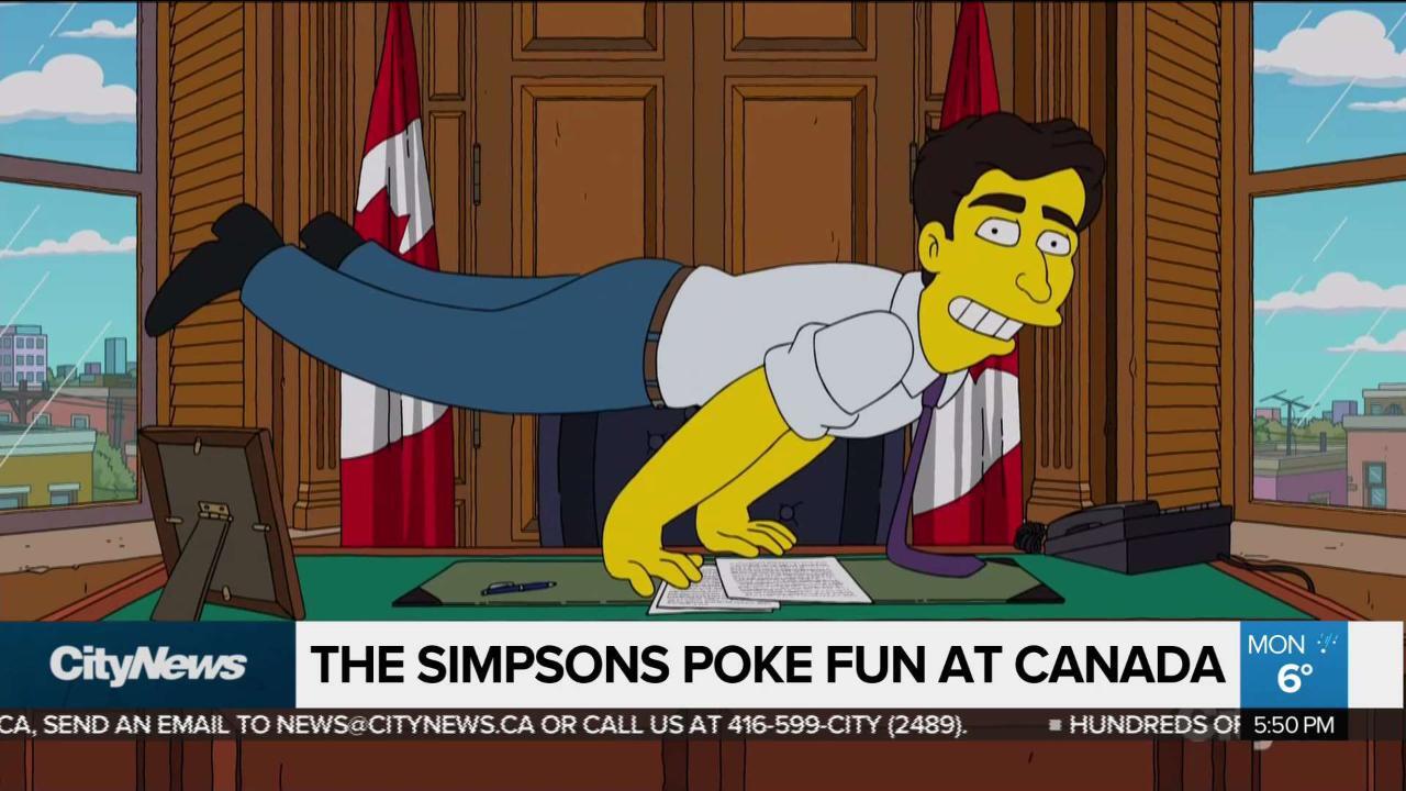 The Simpsons poke fun at PM Trudeau