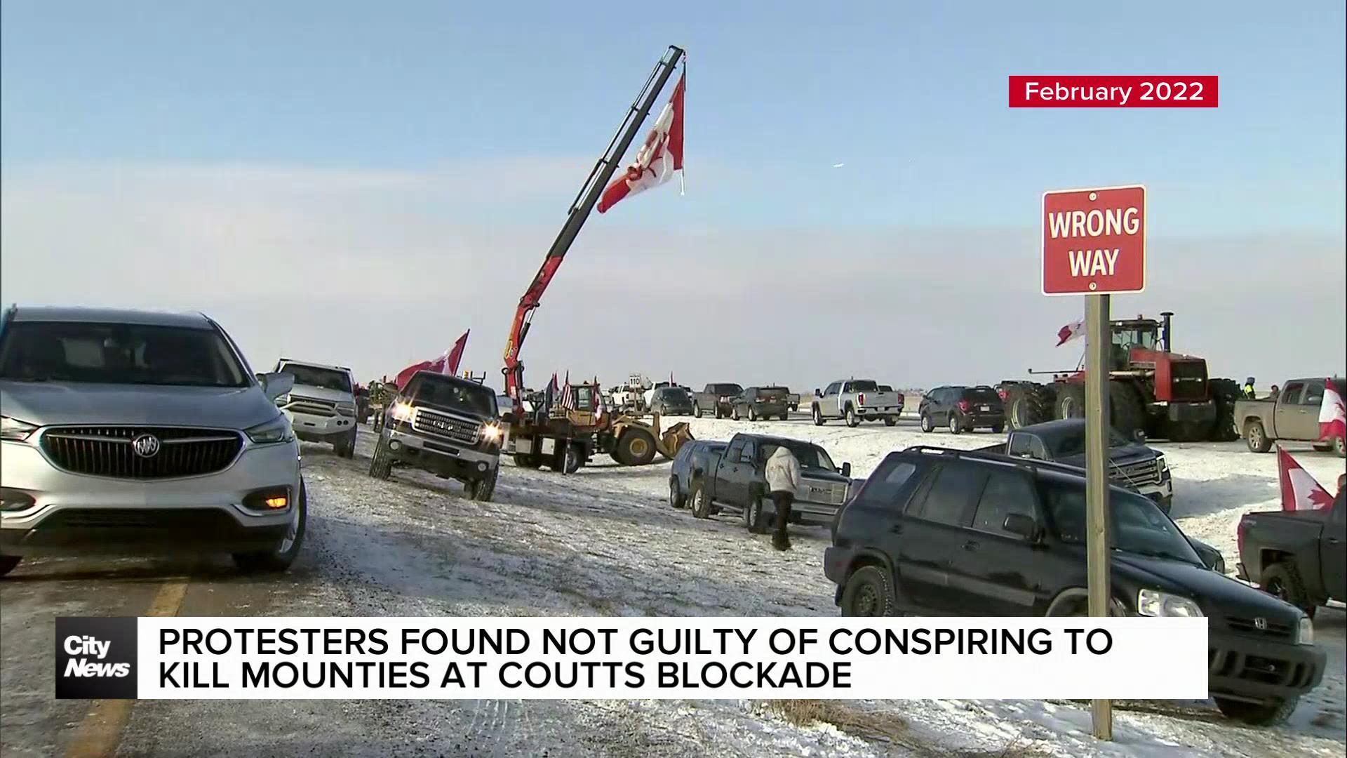 Two men found not guilty of conspiring to kill police at Coutts border blockade