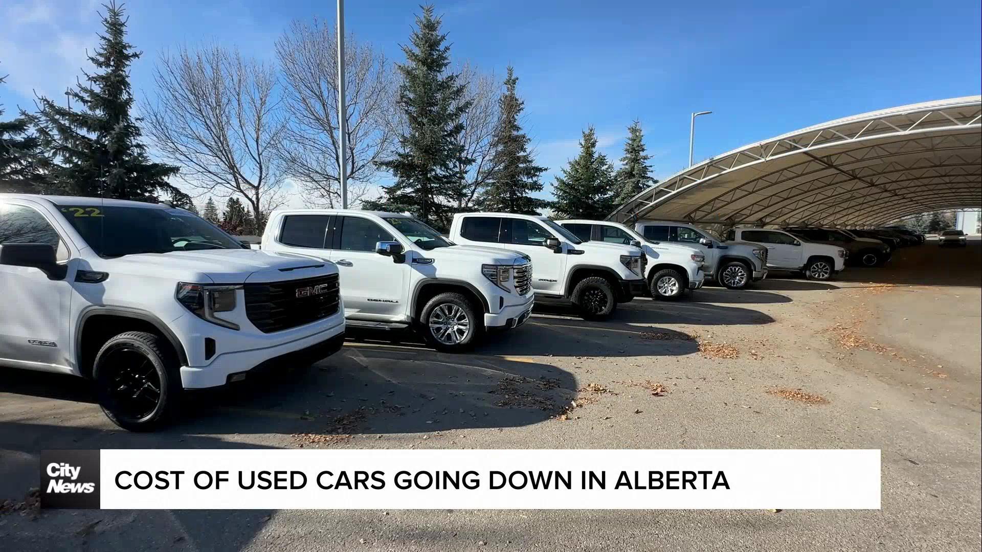 Cost of used cars going down in Alberta