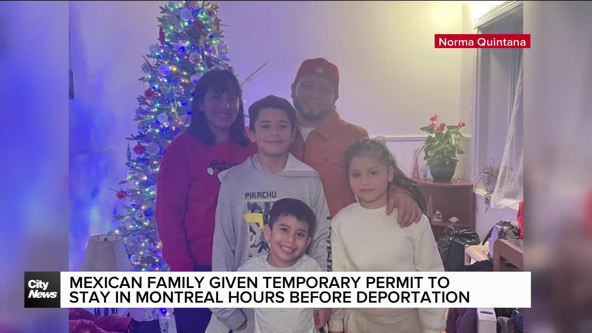 Mexican family granted permit to stay in Montreal before deportation