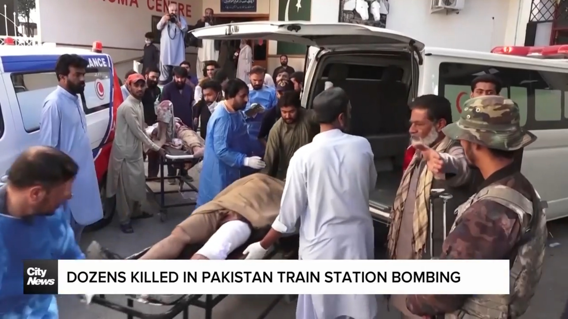 Dozens killed in Pakistan train station bombing