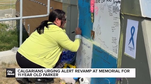 Calgarians urging alert revamp at memorial for 11-year-old Parker