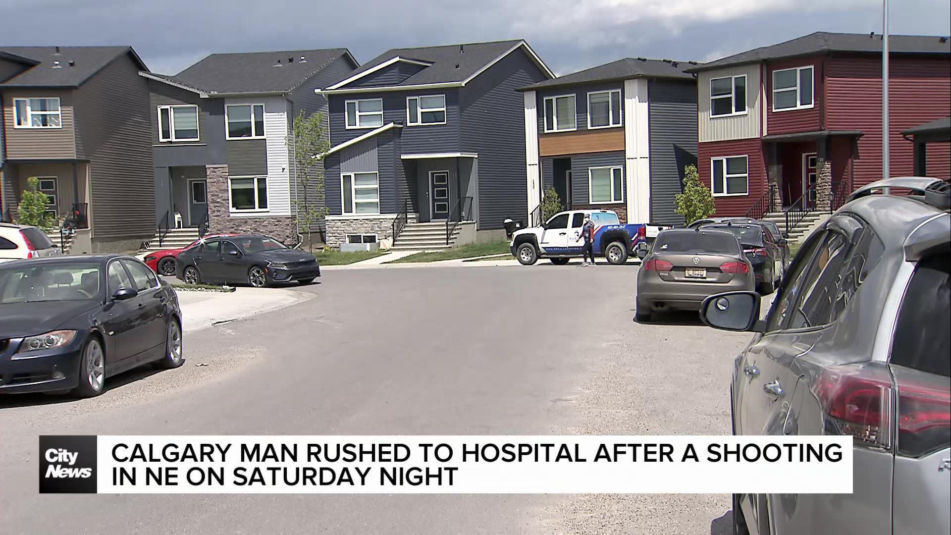 Calgary man rushed to hospital after a shooting in NE on Saturday night
