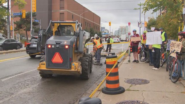Bike lane removal protests enter fourth day in Etobicoke