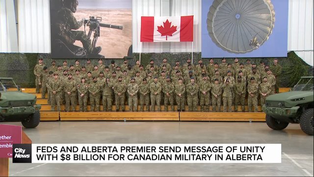 Canada military funding in Alberta announced with message of unity