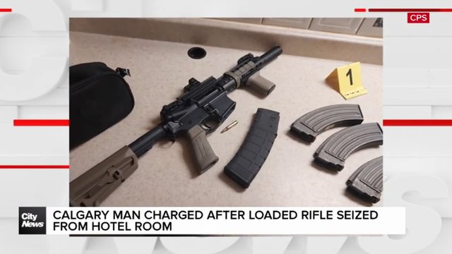 Calgary man charged after loaded rifle seized from hotel room