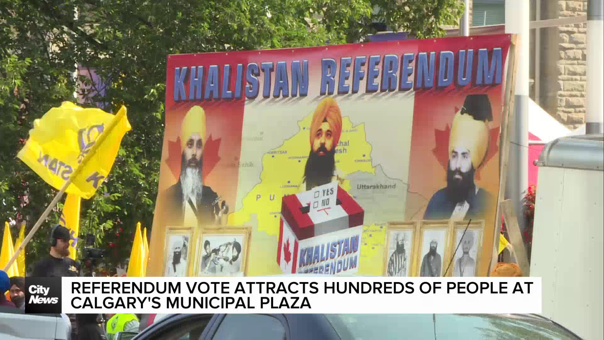 Referendum Vote attracts hundreds of people at Calgary's Municipal Plaza