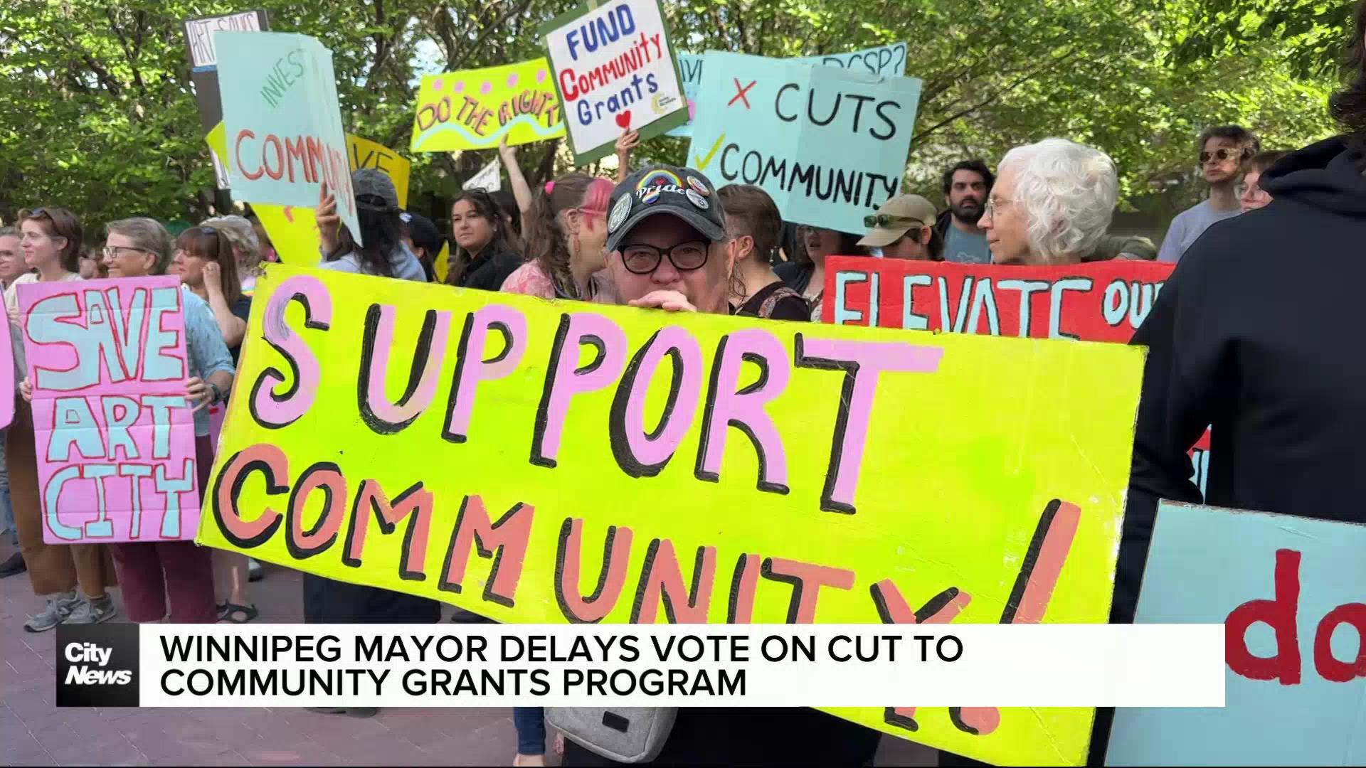 Winnipeg Mayor delays vote on cut to community grants program