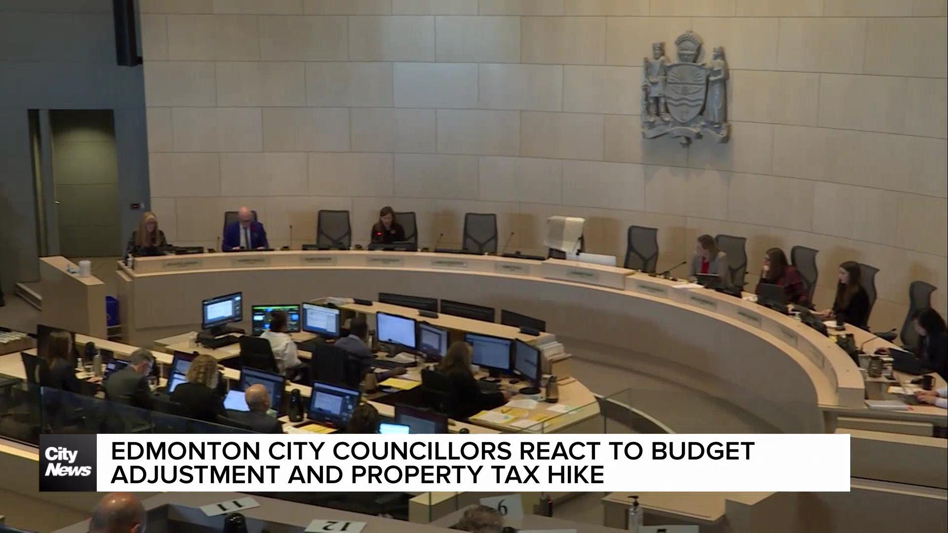 Edmonton city councillors react to budget adjustment 