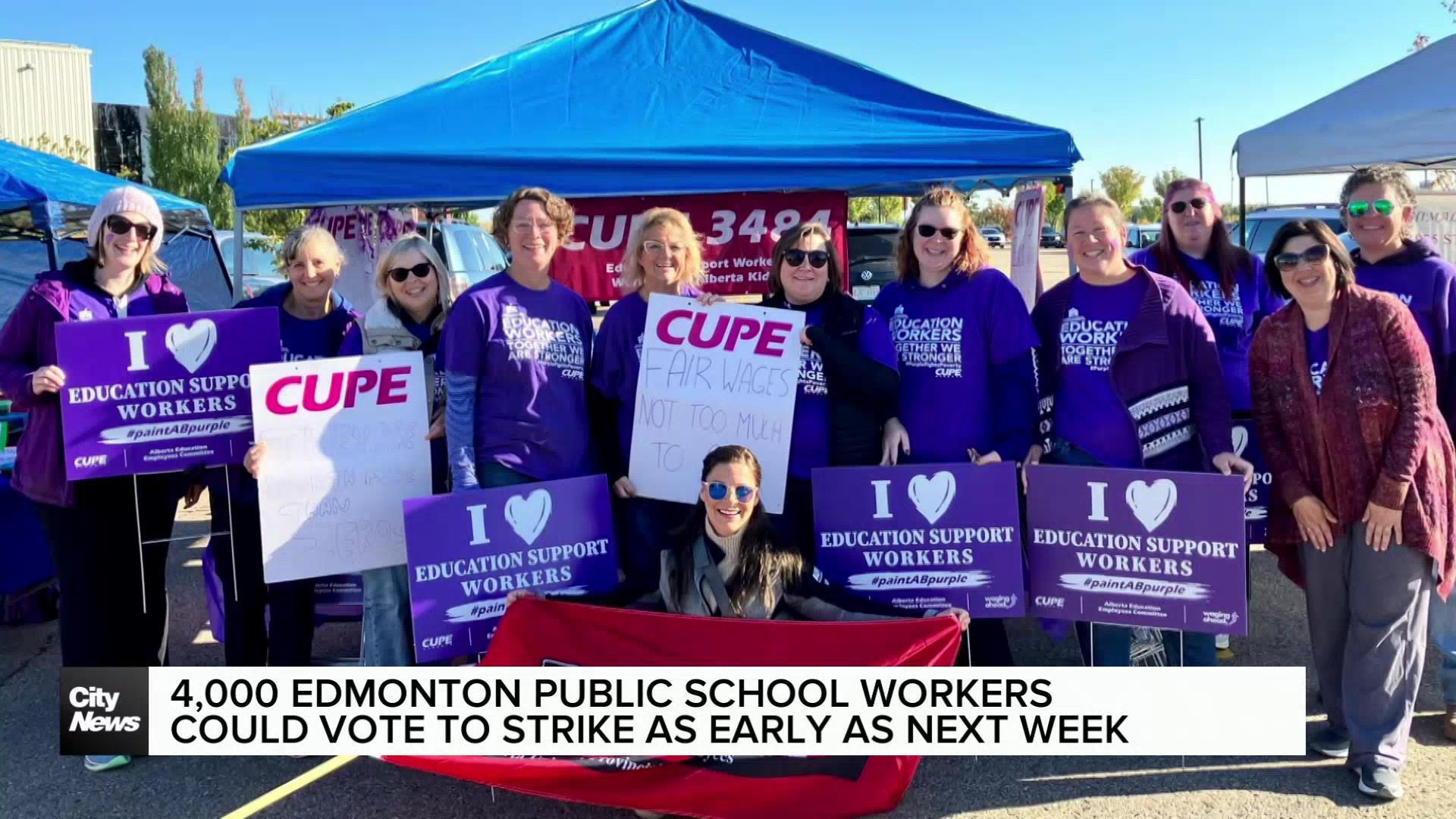 4,000 Edmonton school workers to vote on strike