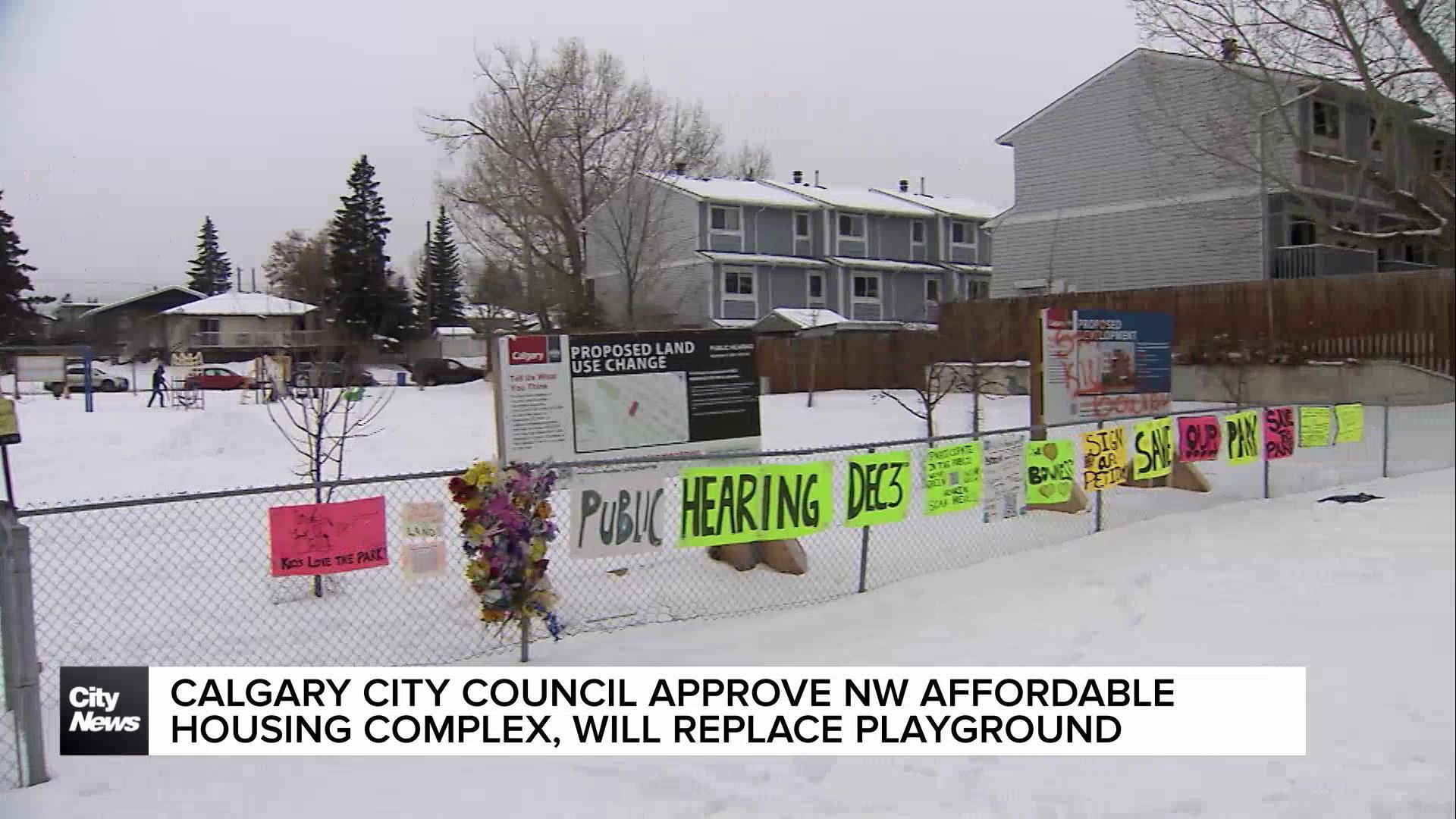 Calgary city council approve NW affordable housing complex, will replace playground