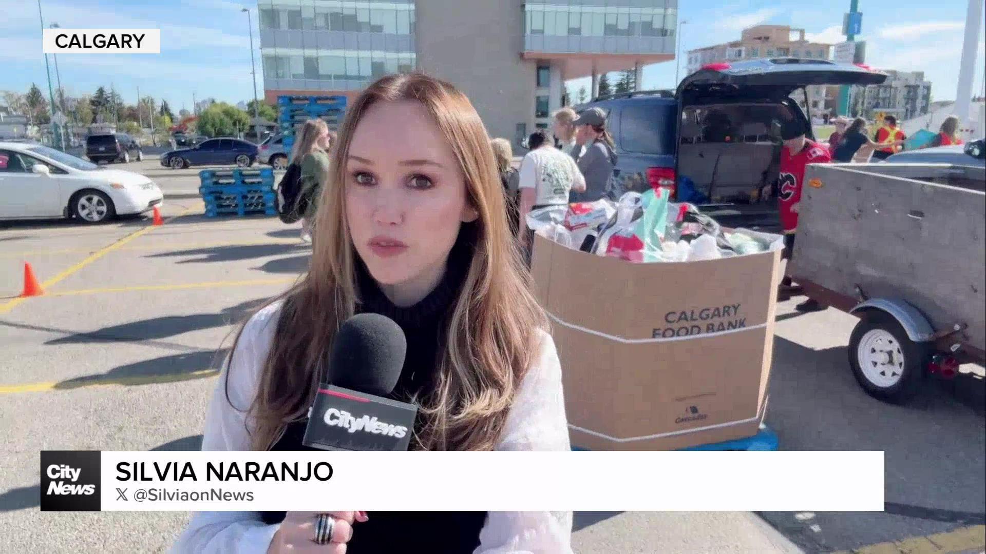 Calgarians step up with donations to the yearly Food Bank City-Wide Drive on Saturday.