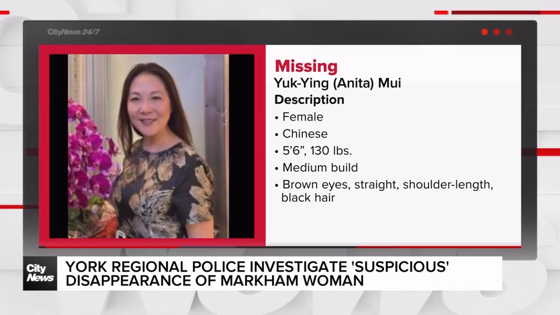 Police investigate 'suspicious' disappearance of Markham woman