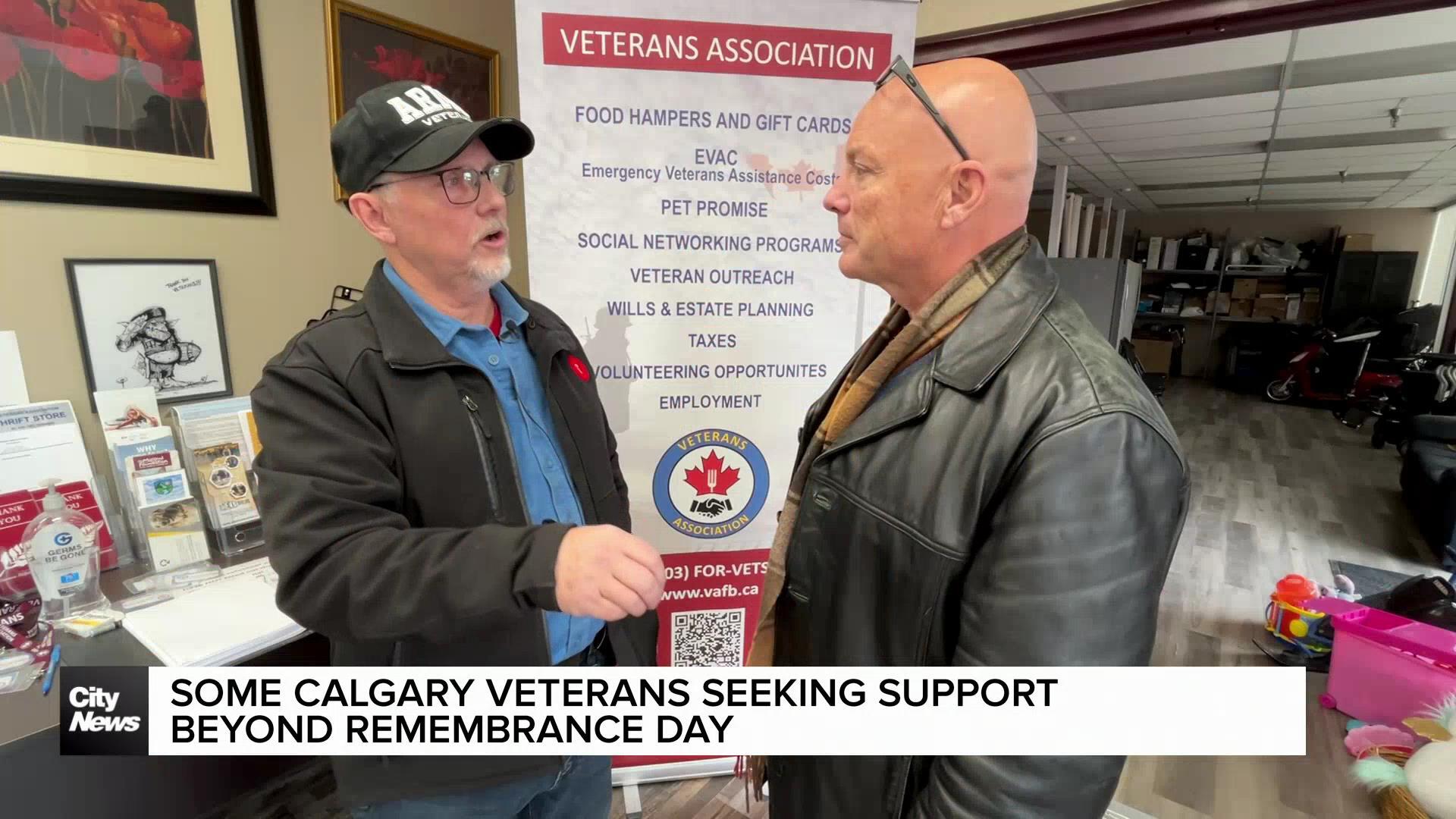 Some Calgary veterans seeking support beyond Remembrance Day