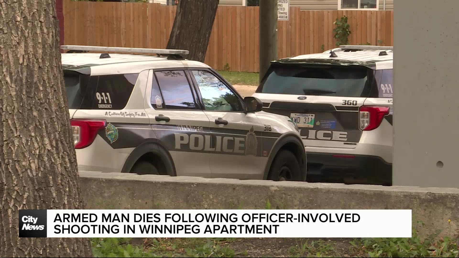 Armed man killed after being shot by police in Winnipeg apartment