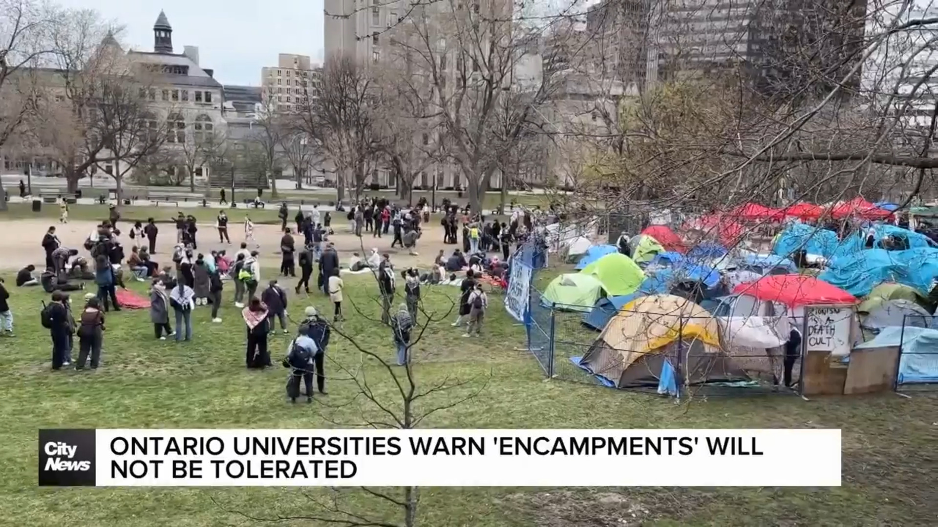 Ontario universities say 'encampments' will not be tolerated