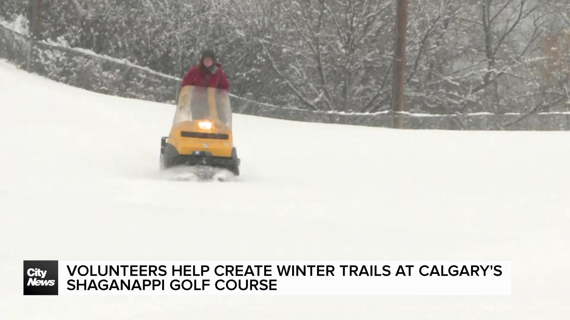 Volunteers help create winter trails at Calgary's Shaganappi Golf Course