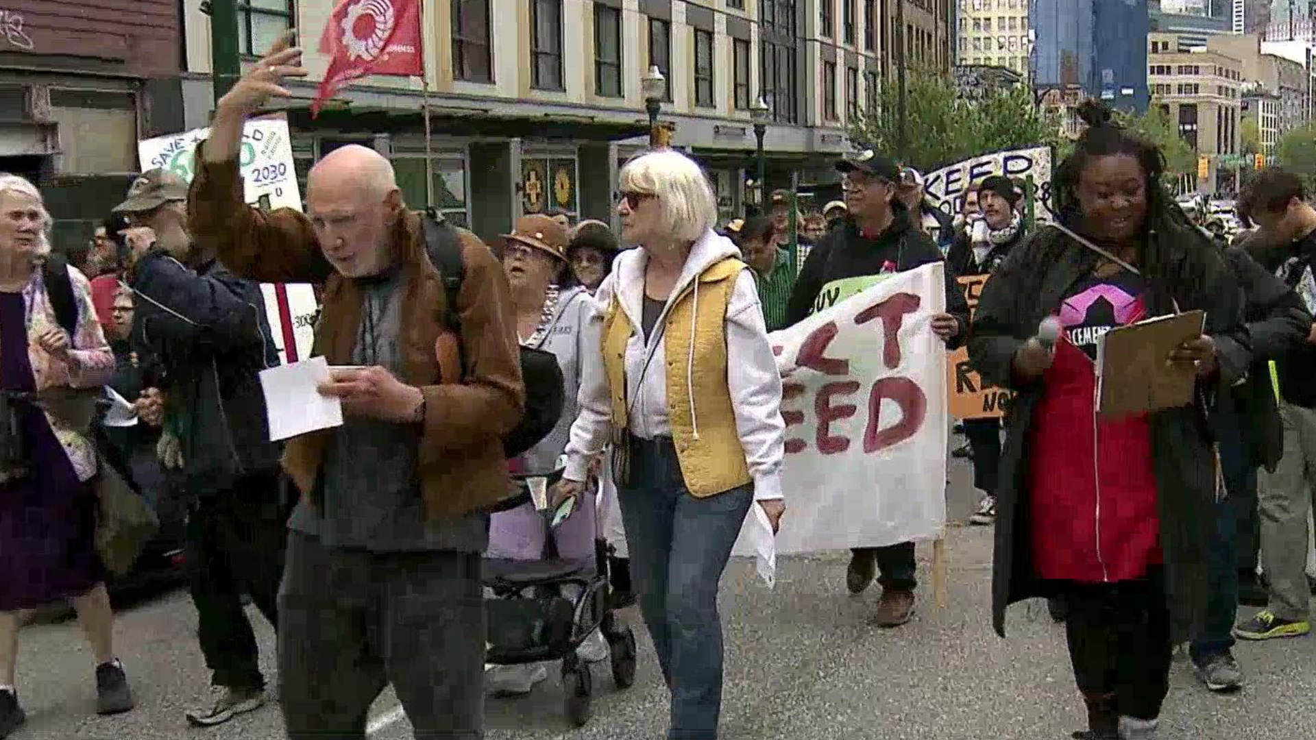 Downtown Eastside residents march to raise awareness of housing crisis