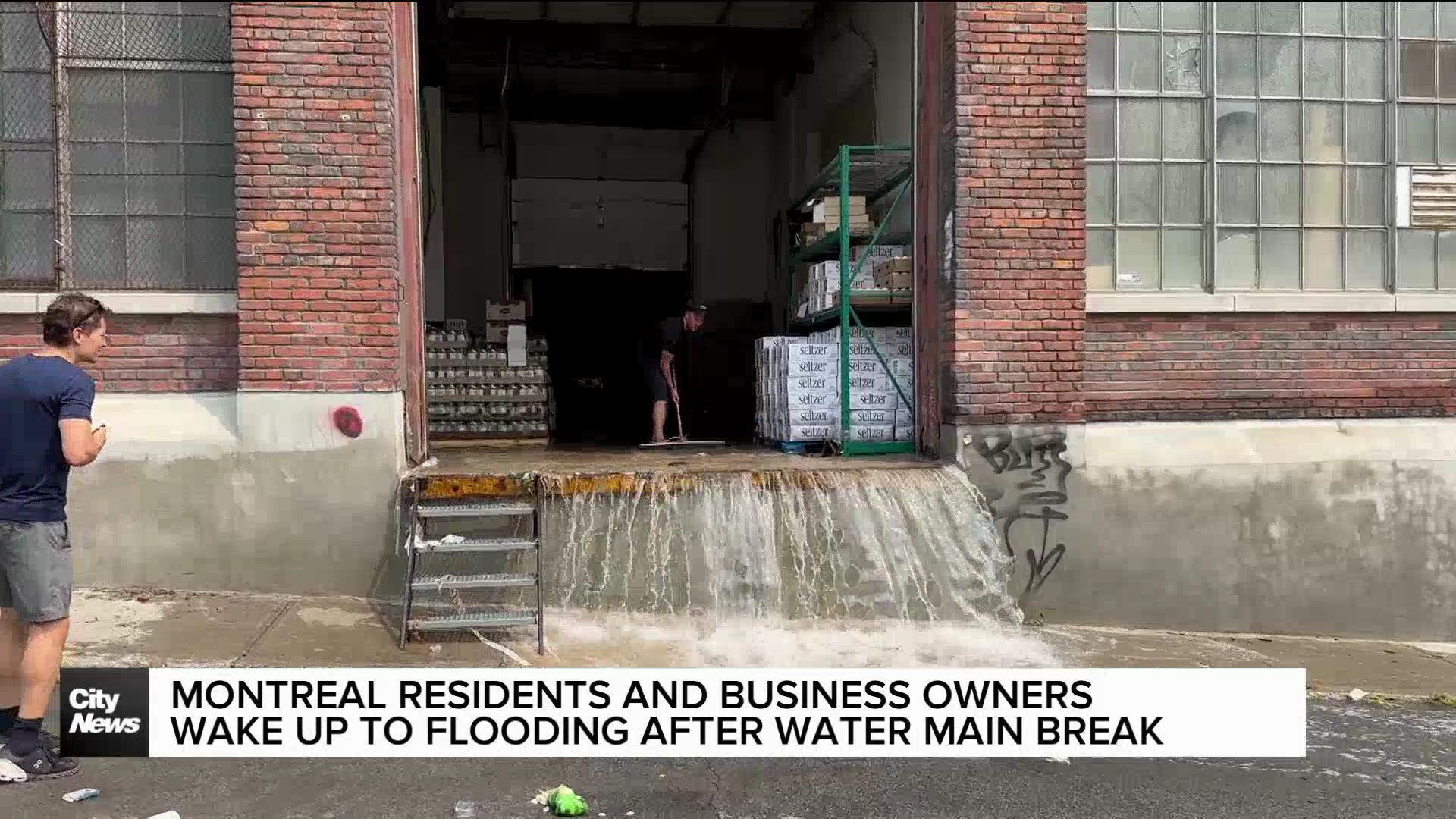 Major water main break floods homes and businesses in Montreal