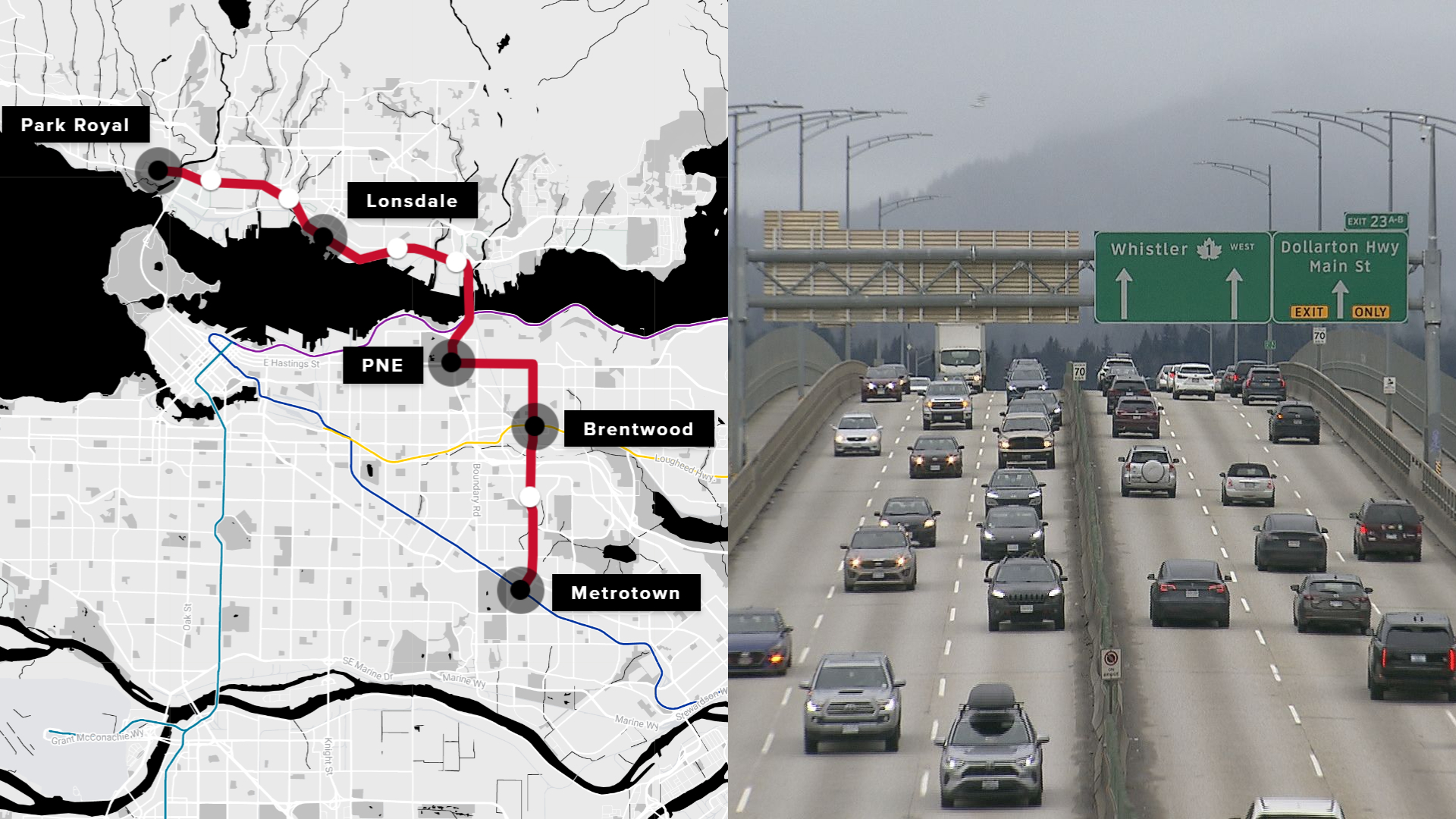 District of North Vancouver considers SkyTrain, Rapid Bus expansions to ease congestion