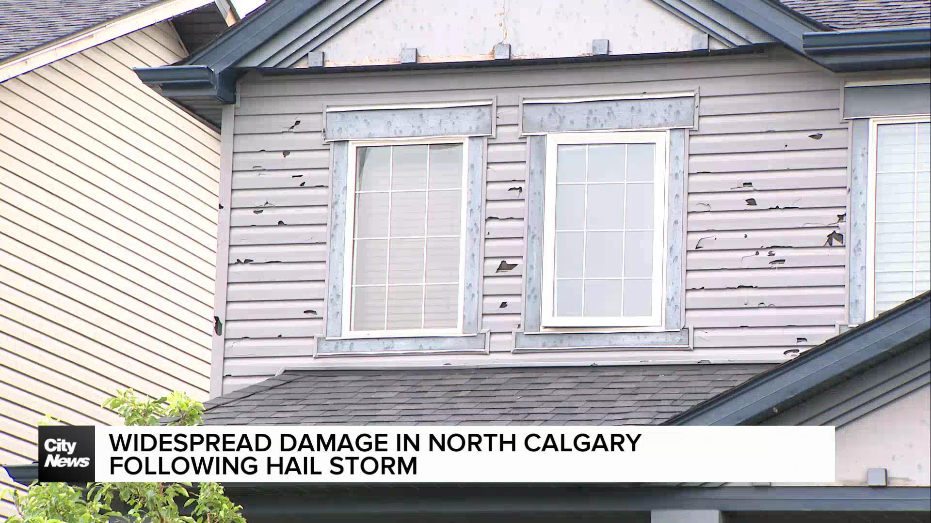 Hail causes widespread damage to homes and cars in north Calgary