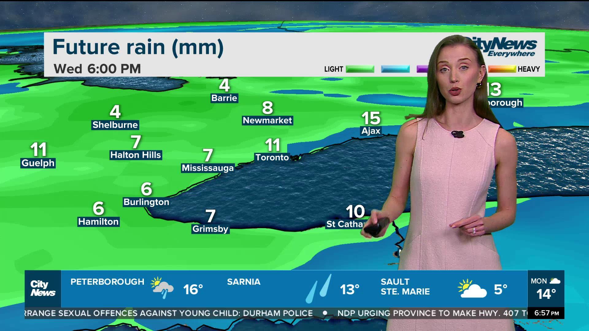 Mild temperatures continue in Toronto with rain on the way