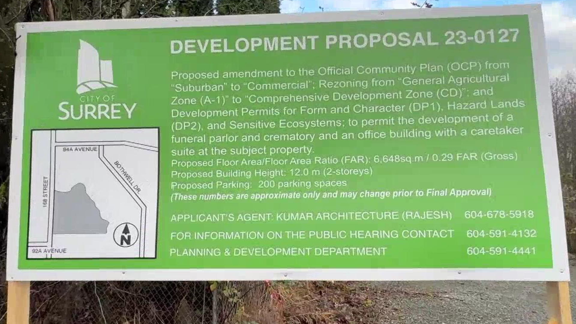 Surrey residents concerned about proposal to build a crematorium and funeral parlour in a residential area