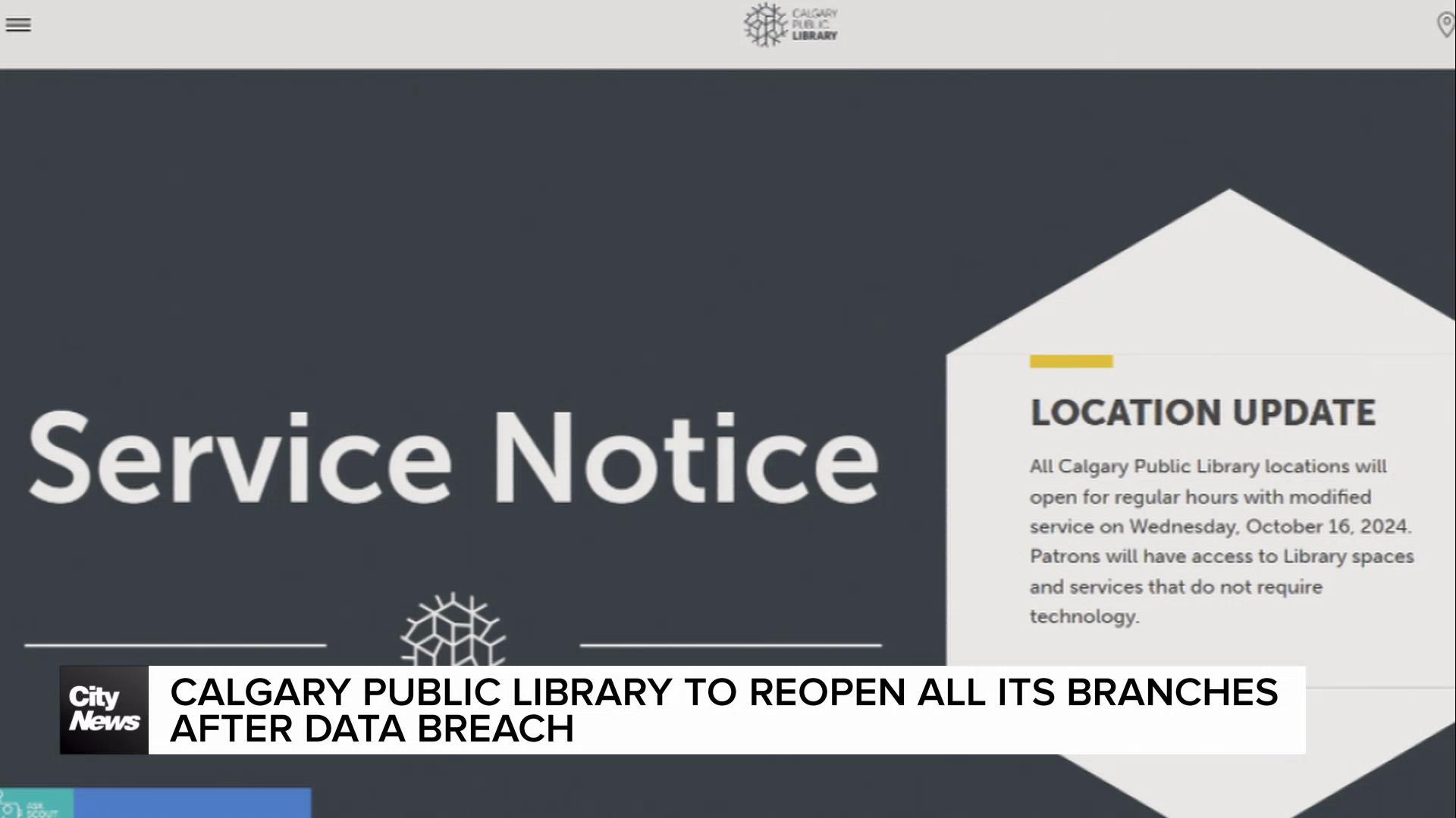 Calgary Public Library to reopen all its branches after data breach